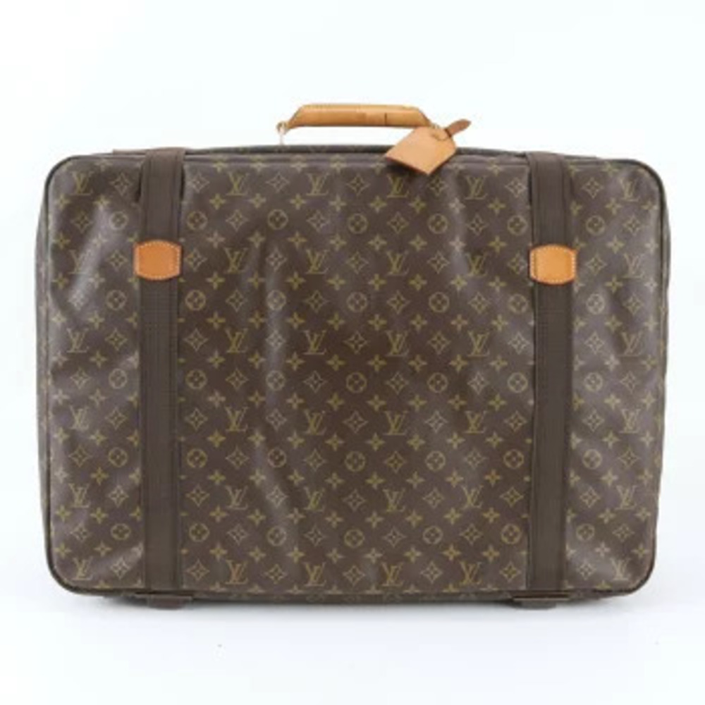 Louis Vuitton Monogram Satellite Leather Boston Bag Trips Tote Brown